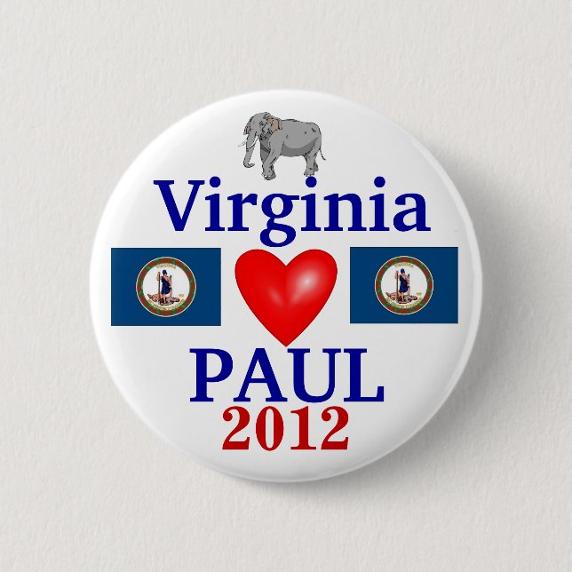 Ron Paul 2012 Virginia Pinback Button (Front)