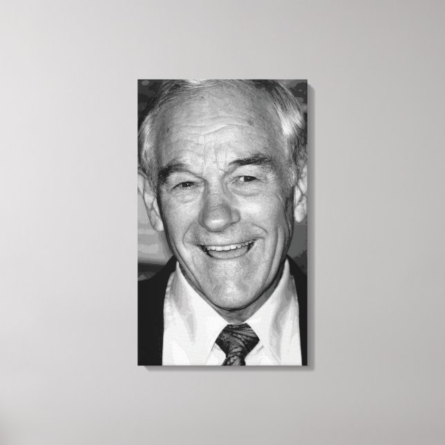 Ron Paul Black & White Portrait Canvas Print (Front)