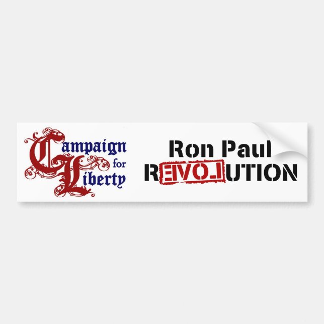 Ron Paul Campaign For Liberty Revolution Bumper Sticker (Front)
