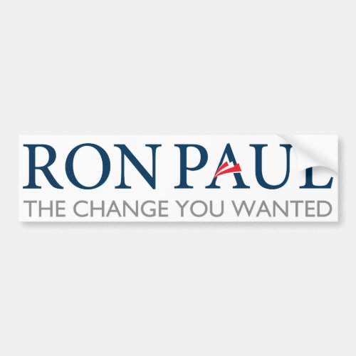 Ron Paul Change You Wanted Bumper Sticker