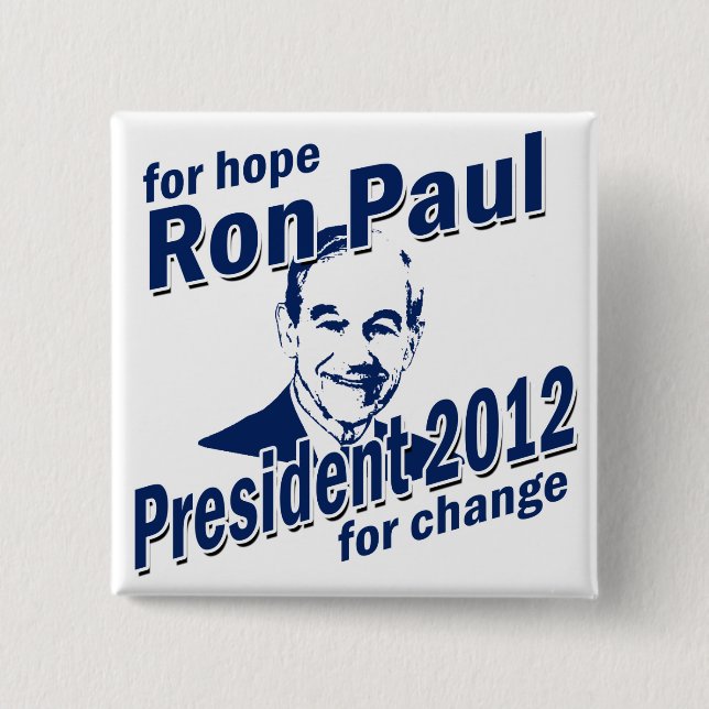 Ron Paul for Hope and Change Pinback Button (Front)