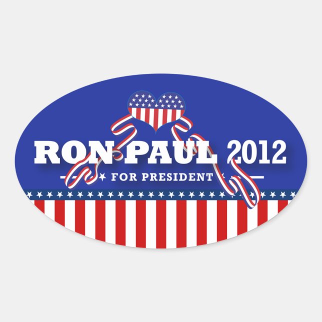 Ron Paul for President 2012 Oval Sticker (Front)