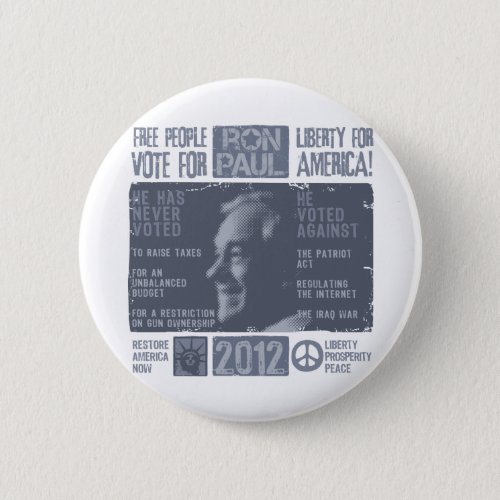 Ron Paul for president 2012 Pinback Button