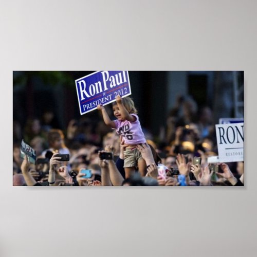 Ron Paul Little Girl Crowd Memorable Poster