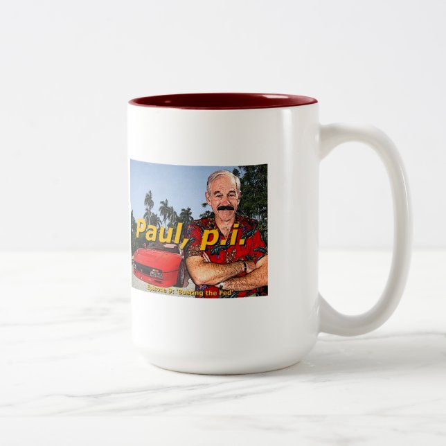 Ron Paul P.I. Episode 9: 'Busting the fed' Coffee Two-Tone Coffee Mug (Right)