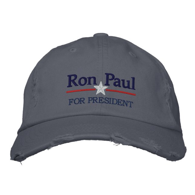 Ron Paul Personalized Text Embroidered Baseball Hat (Front)