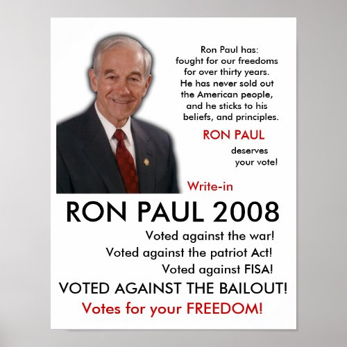 RON PAUL POSTER POSTER