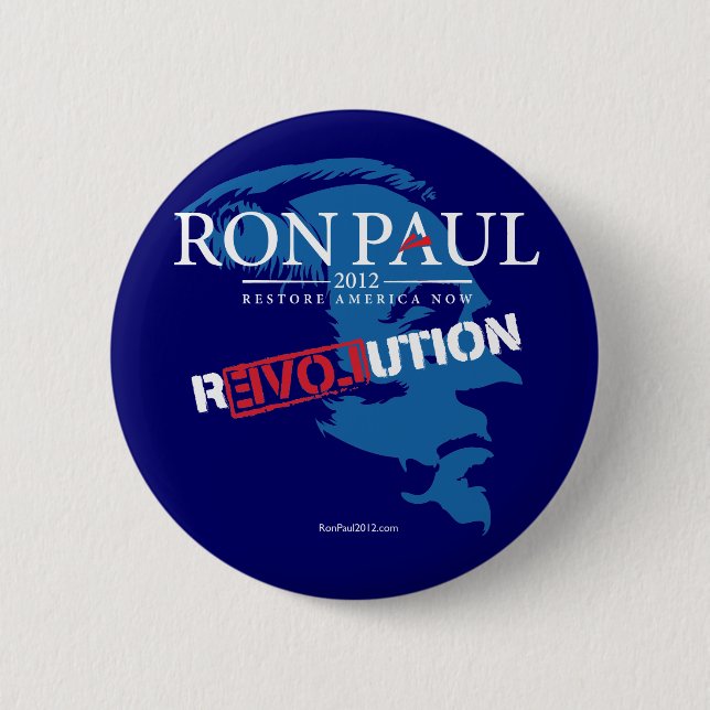 Ron Paul Revolution 2012 Button (Front)