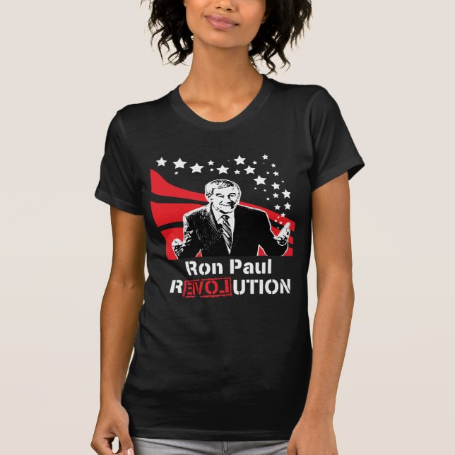 Ron Paul Revolution Black T-Shirt Female (Front)