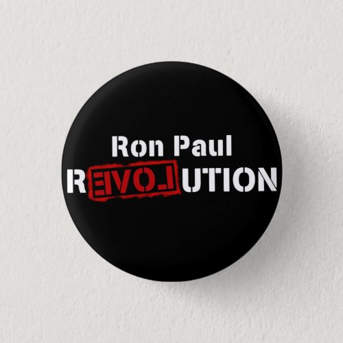 Ron Paul Revolution Button Pin inverse logo