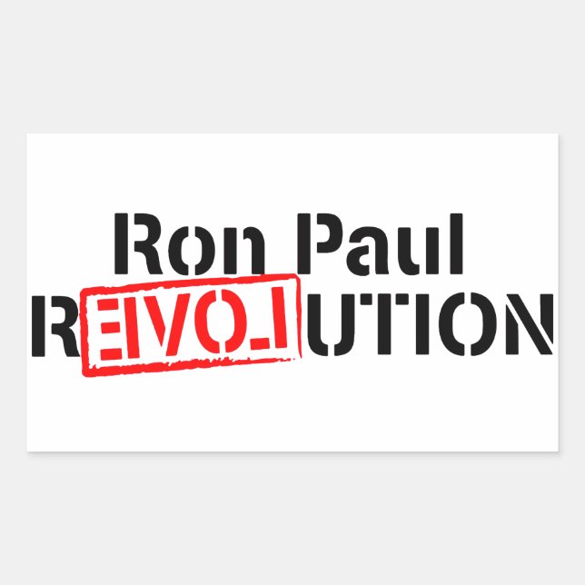 Ron Paul Revolution Continues Rectangular Sticker (Front)