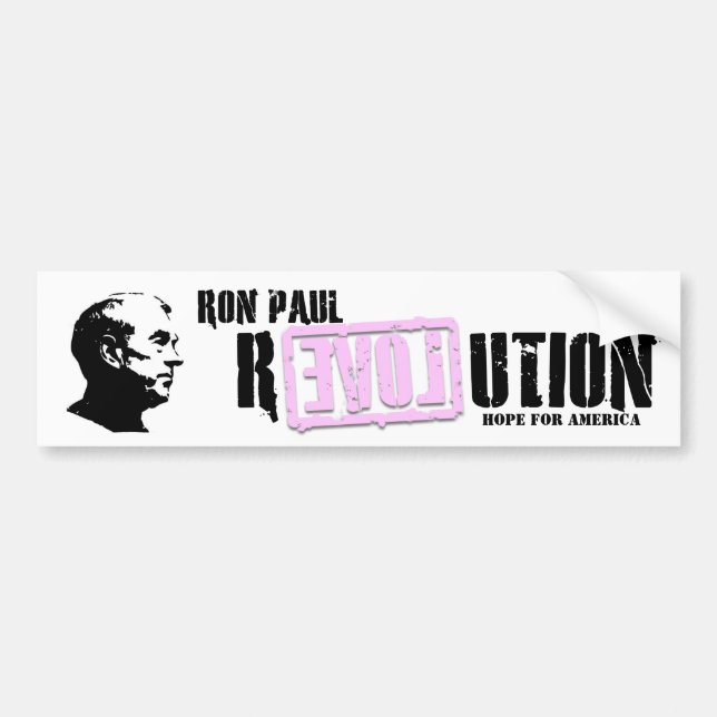 Ron Paul Revolution (pink) Bumper Sticker (Front)