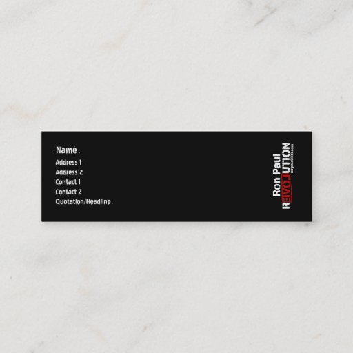 Customizable Ron Paul Revolution Profile Card Business Cards