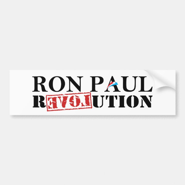 Ron Paul Revolution White Bumper Sticker (Front)