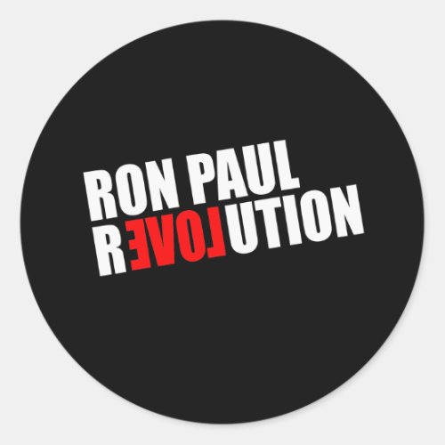 RON PAUL REVOLUTION white Classic Round Sticker