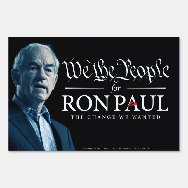 Ron Paul We The People Yard Signs (Back)
