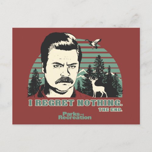 Ron Swanson I Regret Nothing The End Postcard