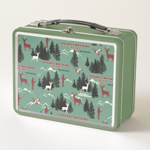 Ron Swanson Nature Silhouette Pattern Metal Lunch Box