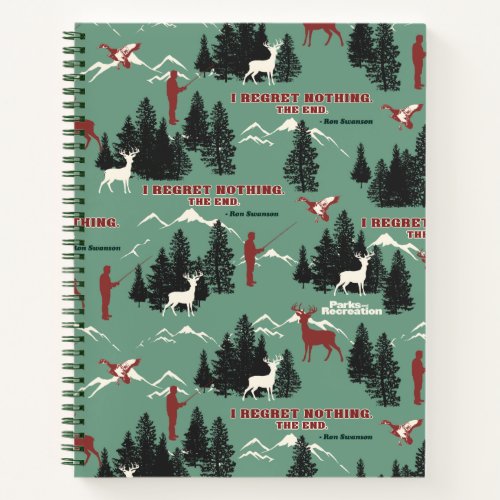 Ron Swanson Nature Silhouette Pattern Notebook