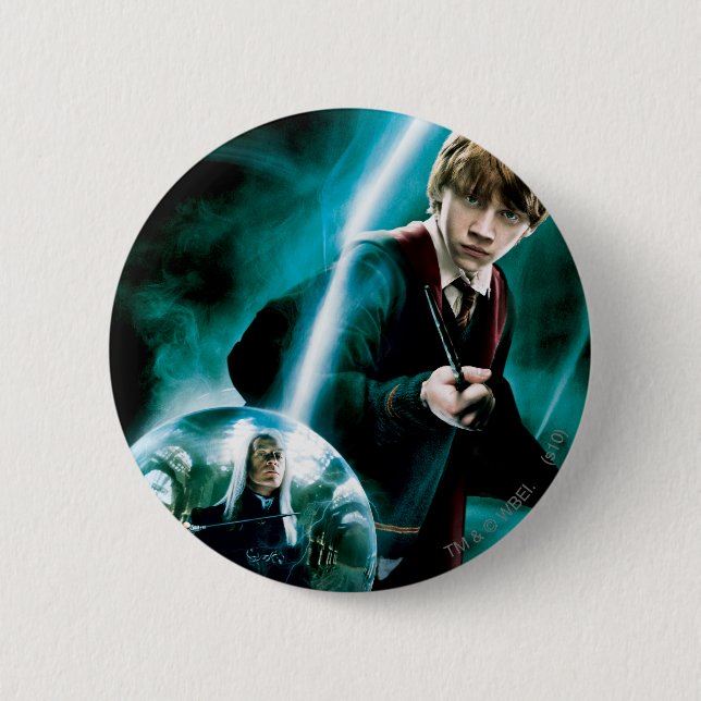 Ron Weasley and Lucius Malfoy Pinback Button (Front)