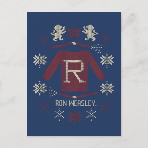 Ron Weasley Cross Stitch Knit Sweater Graphic Holiday Postcard