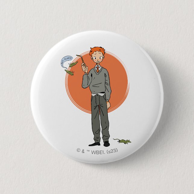 Ron Weasley Illustration "Eat Slugs" Button (Front)