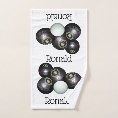 Ronald Name On Lawn Bowls Design Hand Towel