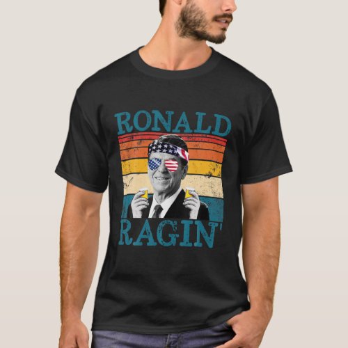 Ronald Ragin Patriotic Retro Drinking President R T_Shirt