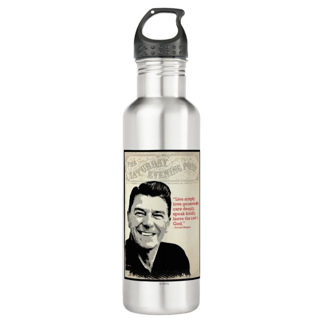 Ronald Reagan Quote Water Bottle (Front)