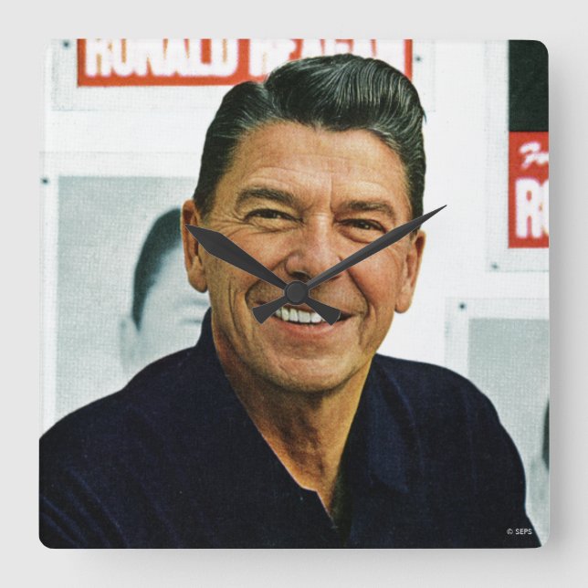 Ronald Reagan Square Wall Clock (Front)