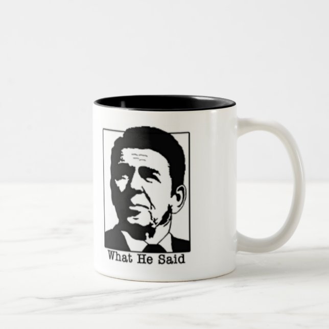 Ronald Regan - What he said coffee... - Customized Two-Tone Coffee Mug (Right)