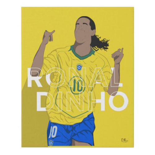 Ronaldinho illustration faux canvas print