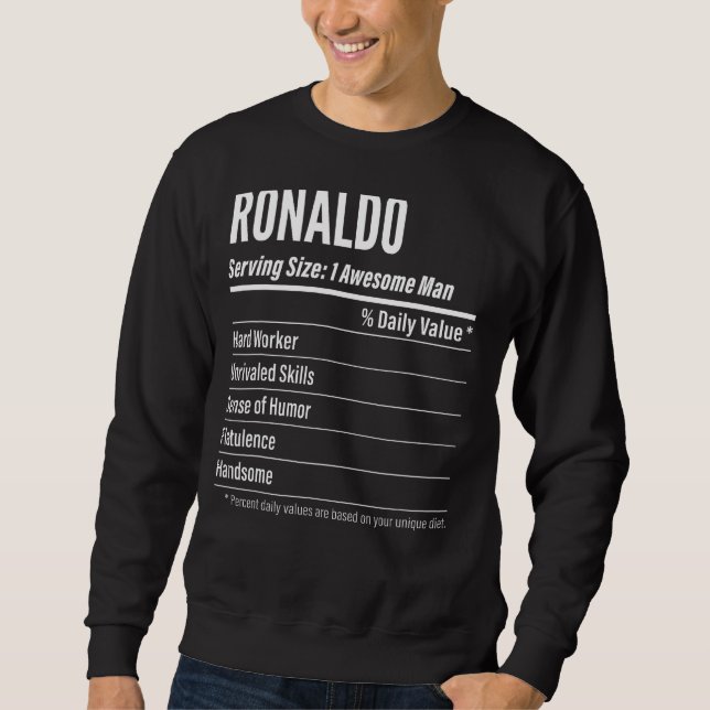 Ronaldo Gift, Nutritional Facts Serving Size, Calo Sweatshirt (Front)