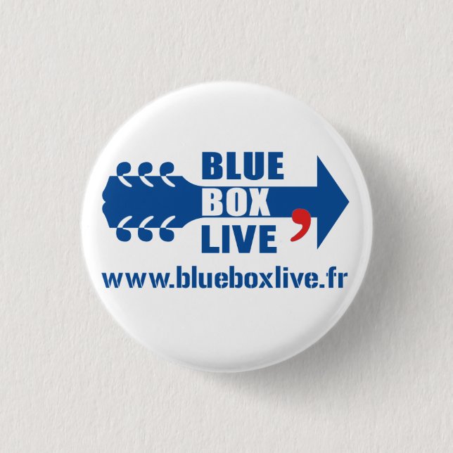 Rond Blue Box Live swipes in Pinback Button (Front)