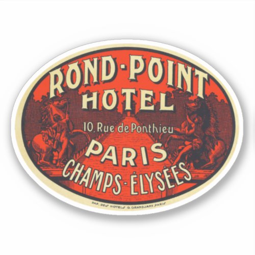 Rond Point Hotel Paris Chaps Elysees Sticker