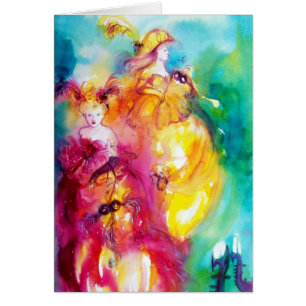 Rondò in Lagoon Venetian Carnival Watercolor