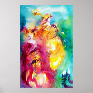 RONDO IN LAGOON / Venetian Masquerade Ball Canvas Poster