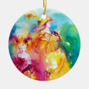 RONDO IN LAGOON / Venetian Masquerade Ball Ceramic Ornament