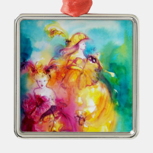 RONDO IN LAGOON / Venetian Masquerade Ball Metal Ornament