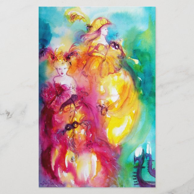 RONDO IN LAGOON / Venetian Masquerade Ball Stationery (Front)