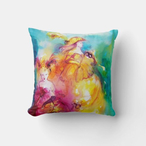 RONDO IN LAGOON  Venetian Masquerade Ball Throw Pillow