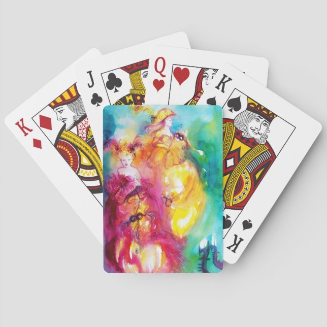 RONDO IN LAGOON  Venetian Masquerade Watercolor  Poker Cards (Back)