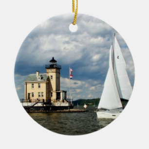 Rondout Lighthouse Ceramic Ornament