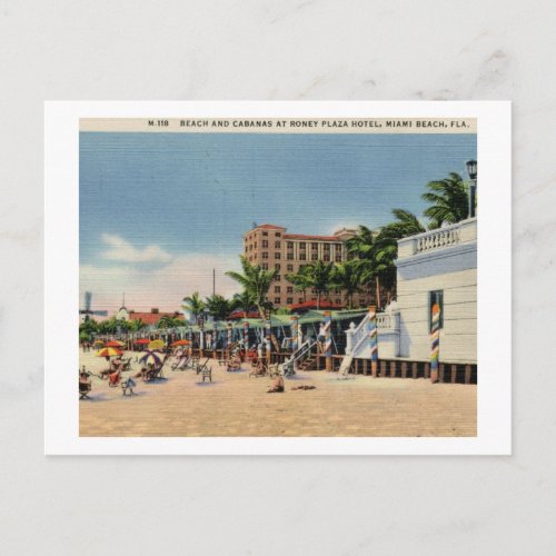 Roney Plaza Hotel Miami Beach Florida Vintage Postcard