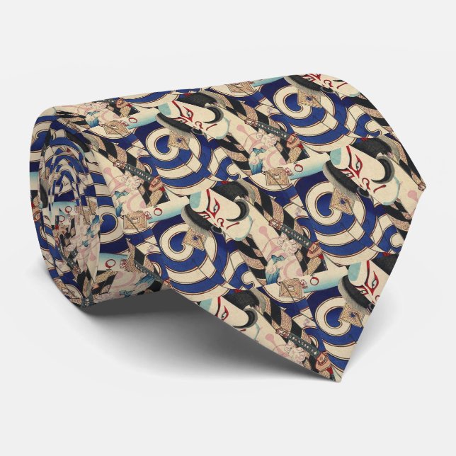 ronin bushido sword fighting japanese samurai neck tie (Rolled)