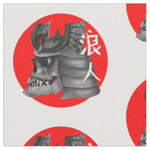 Ronin Samurai Japan Flag Skull Fabric