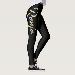 Ronja white gold Handwriting trousers Leggings
