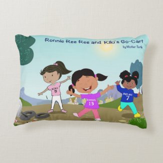 Ronnie Ree Ree and Kiki's Go Cart Cotton Pillow