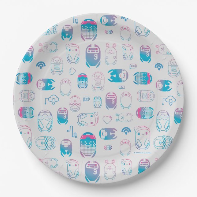 Rons Gone Wrong | Be My Bot Pattern Paper Plates (Front)
