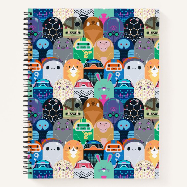 Ron's Gone Wrong Colorful Bot Pattern Notebook (Front)